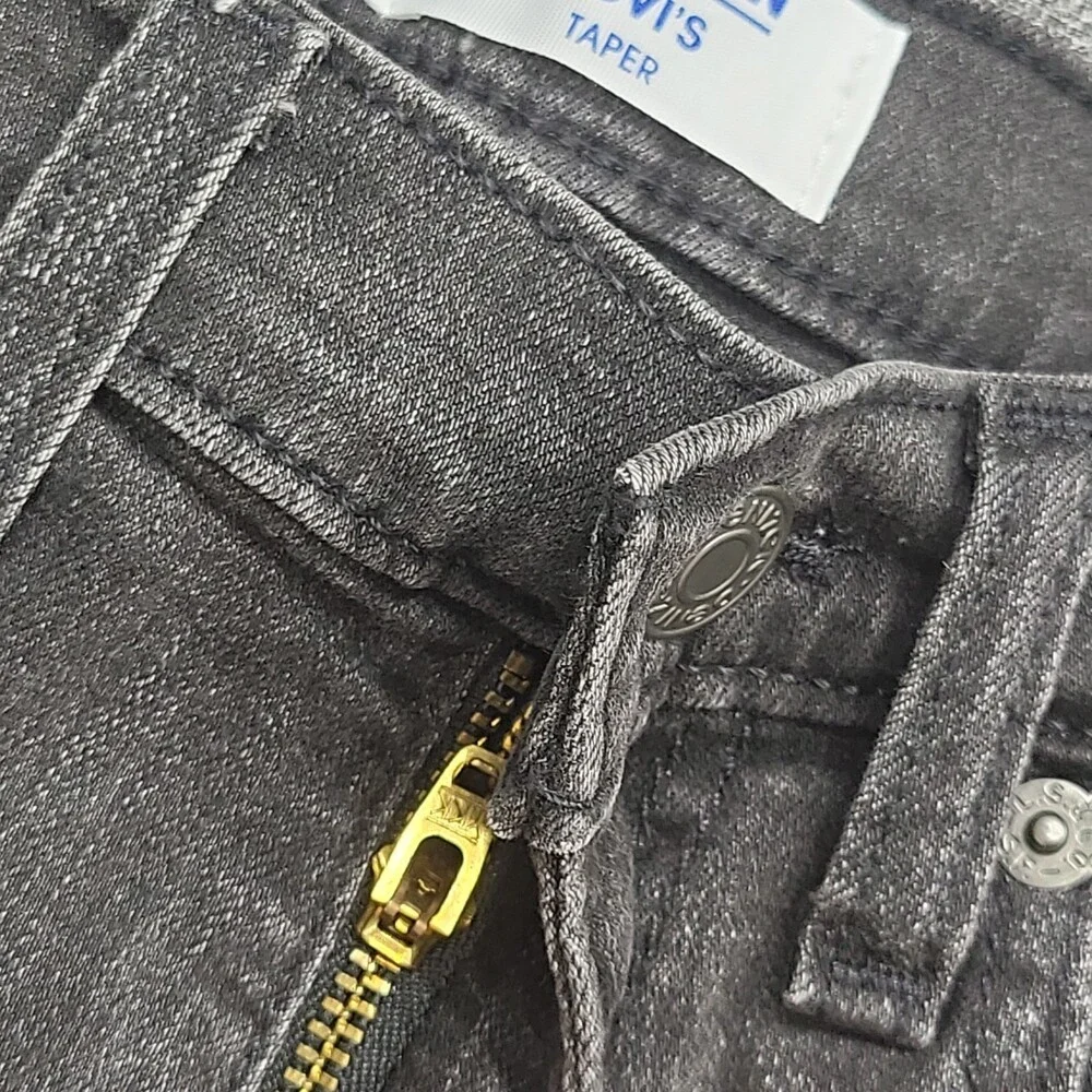 DENIZEN from Levi's Boys Taper Jeans Adjustable Waist Black Size 14